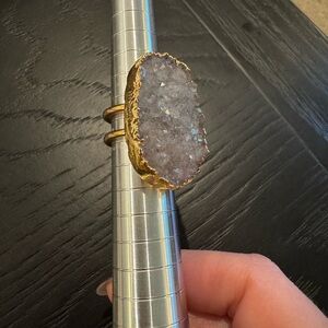 Gray Druzy Ring